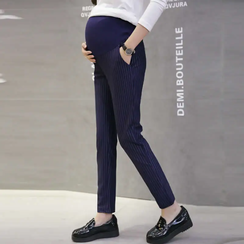 Штаны для беременных повседневные штаны в полоску женщин весенне осенние