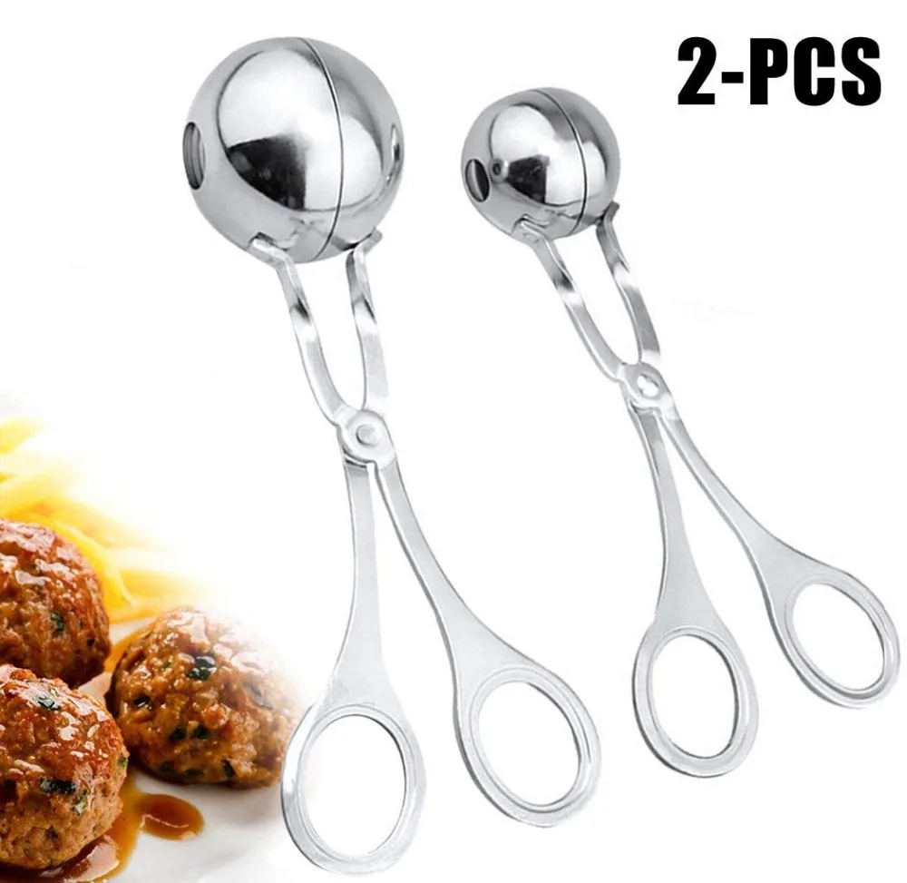 

2 pcs Convenient Meatball Maker Stainless Steel Stuffed Meatball Clip DIY Fish Meat Rice Ball Maker for cooking kitchen tools