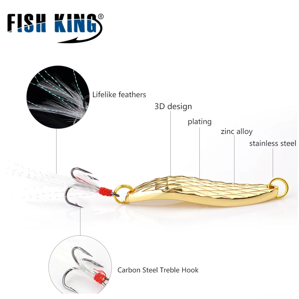 FISHKING 1 шт. приманка в виде ложки искусственная-20 г металлическая рыболовная 2