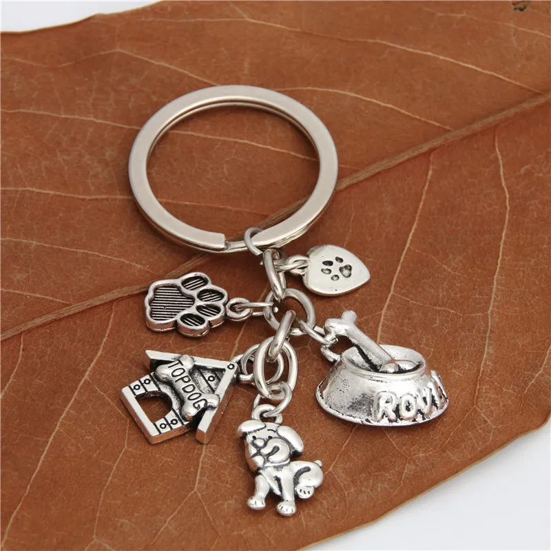 

1pc Dog Bone Dog Paw Alloy Key Chain For Women Girl Bag Keychain Charm Pendant Jewelry Aceessories Gift For Dog Lover