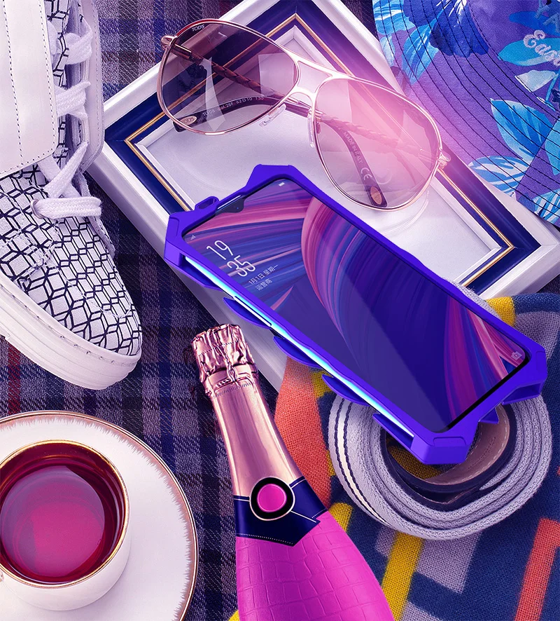 Для OPPO A7 X Чехол Zimon ударопрочный Алюминиевый металлический чехол для Задний