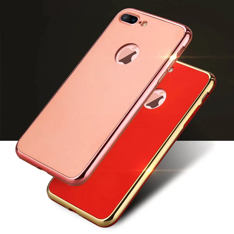 Ультра Тонкий Телефон case Для iPhone 6 S Plus s Плюс 7 плюс Покрытие Позолоченный Гибкая