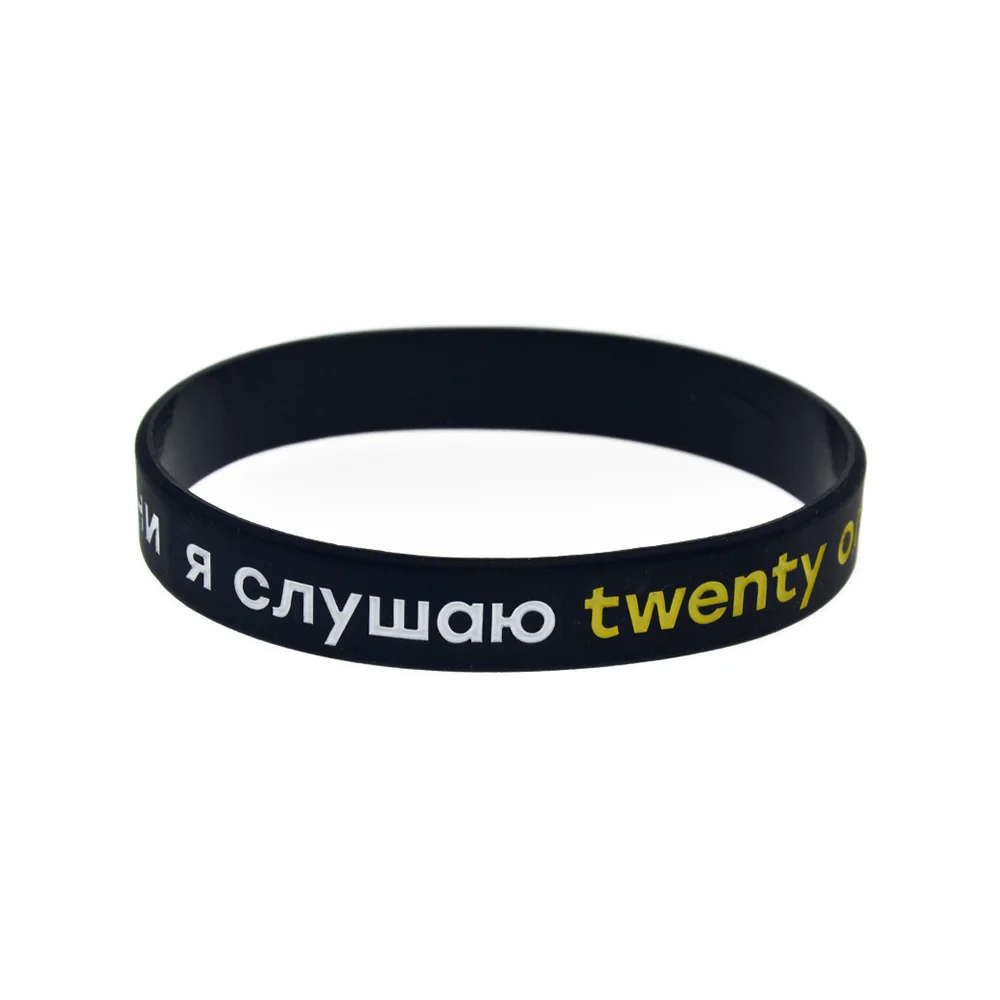 OBH 2 шт черный Twenty One Pilots силиконовый резиновый браслет на русском языке