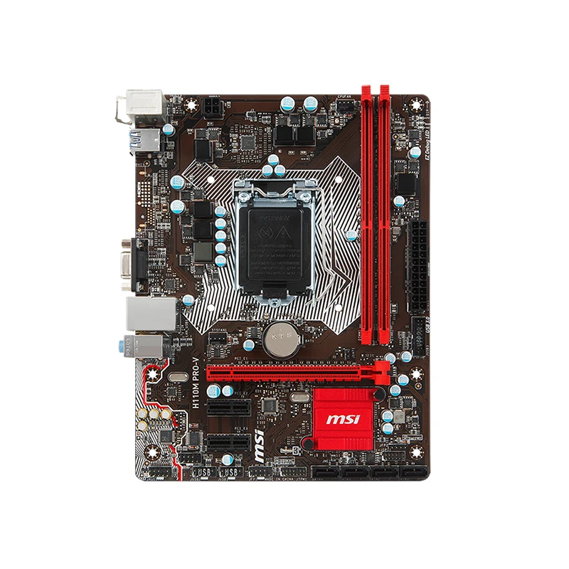 Motherboard H110M PRO-V msi 32G 2133MHz Intel H110 Chipset 4*SATA 6Bb/s PCI USB3.1/2.0 DVI-D/VGA 1920*1200@50Hz for Mining 1151 |