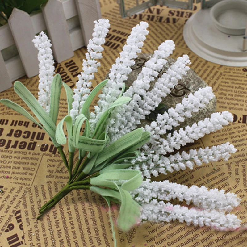 1 букет новый искусственный Лавандовый Шелковый цветок лист для домашнего сада