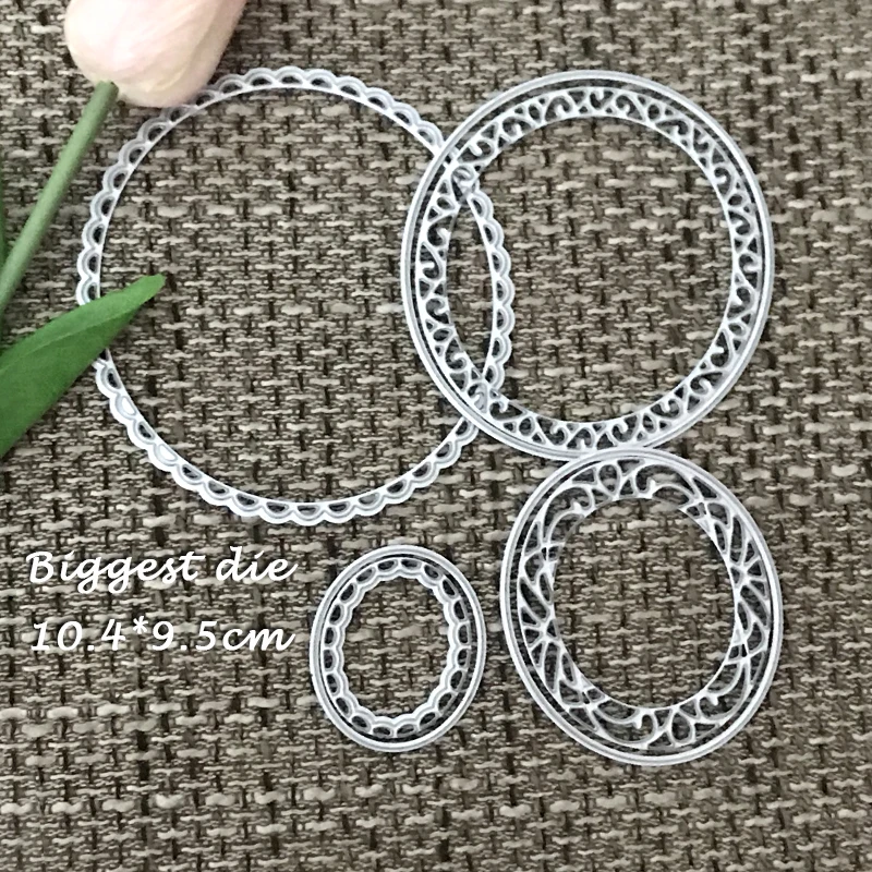 Изящные металлические Вырубные штампы овальная рамка крафтовые для