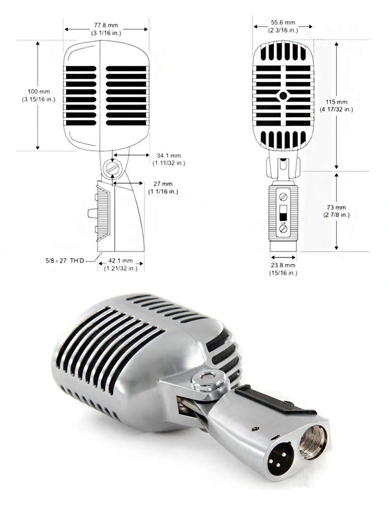 Металлический конденсаторный микрофон Elvis Классический Динамический ретро в