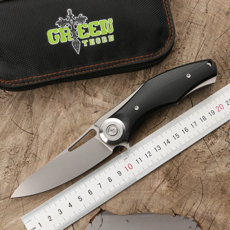 Складной нож Green thorn made Dark Flipper титановое лезвие D2 рукоятка G10 Походный для