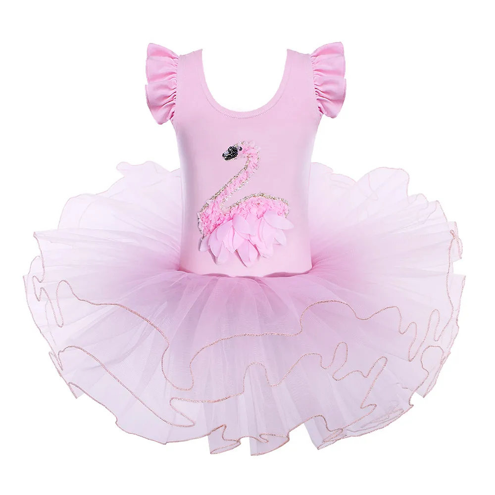 B029 SwanPink BAOHULU балетки Платье для маленьких девочек платье-пачка балетное трико для вечеринки, дня рождения с милым розовым алмазом балетное платье гимнастическая детская одежда, костюмы для танцев - Цвет: B029 SwanPink