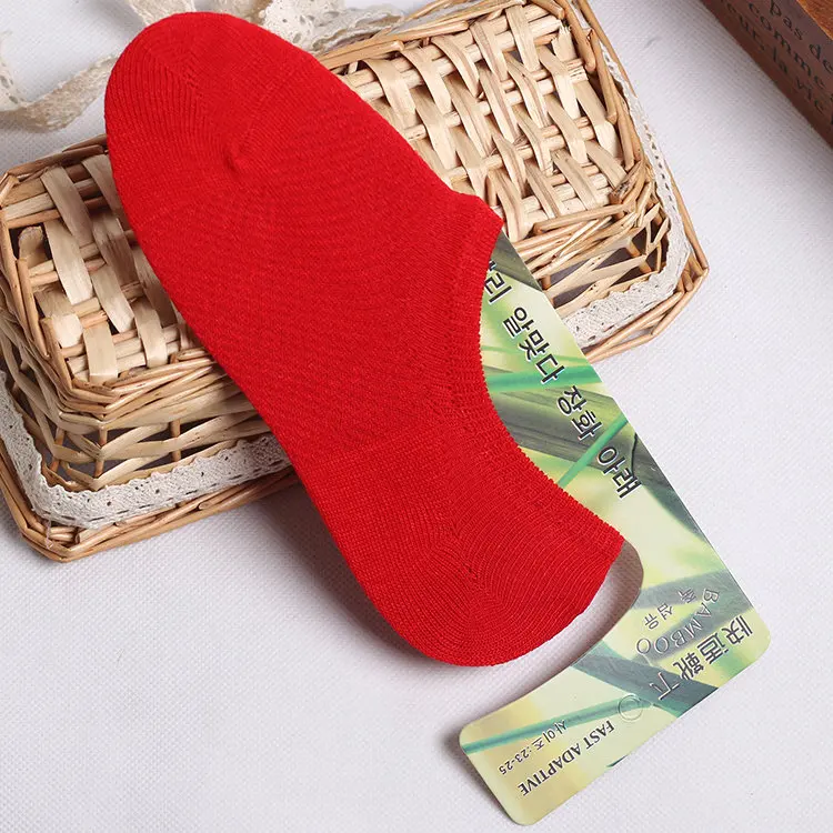 Red Summer женская мода mesh лодка носки бамбуковое волокно нескользящей невидимые носки женские носки женские низкие носки 10 шт. = 5 пар/лот - Цвет: Red