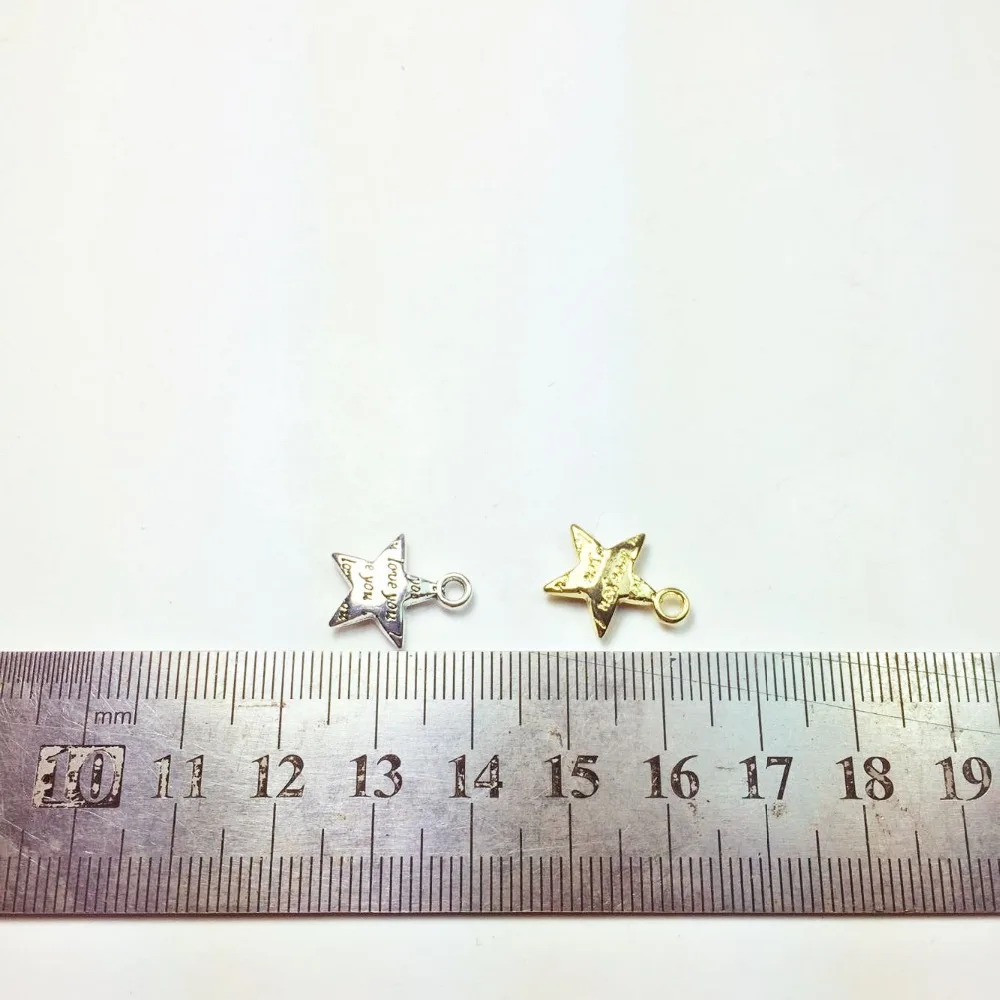 

Eruifa 20pcs 12mm Star with Letter Zinc Alloy necklace,earring bracelet jewelry DIY handmade 2 colors Gold and Burnished silver