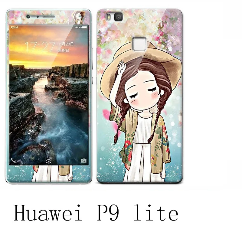 Huawei P9 Lite Silicone Luxury Soft Case For Phone With 360 Protective+Color Integrated Tempered Glass Cover |