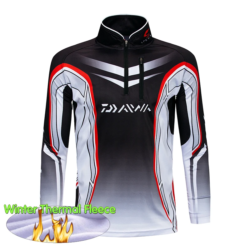 Зимняя Теплая Флисовая одежда для рыбалки Daiwa рыболовная кофта Pro с длинным