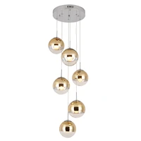 stair rotating long pendant light nordic personality glass living room dining room modern minimalist stair long pendant lamps
