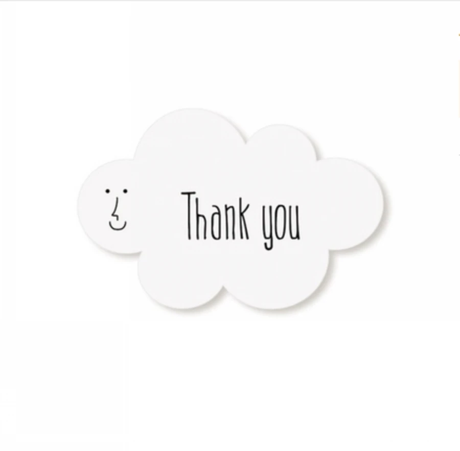 160Pcs Thank You White Cloud Handmade Cake Packaging Sealing Label Kraft Sticker Baking DIY Gift Box Smile Face Stickers M1250 | Дом и сад