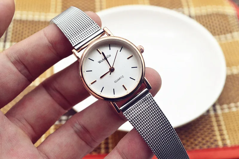 Мода Womage для влюбленной пары мужчине reloj mujer бренд класса люкс сетка из