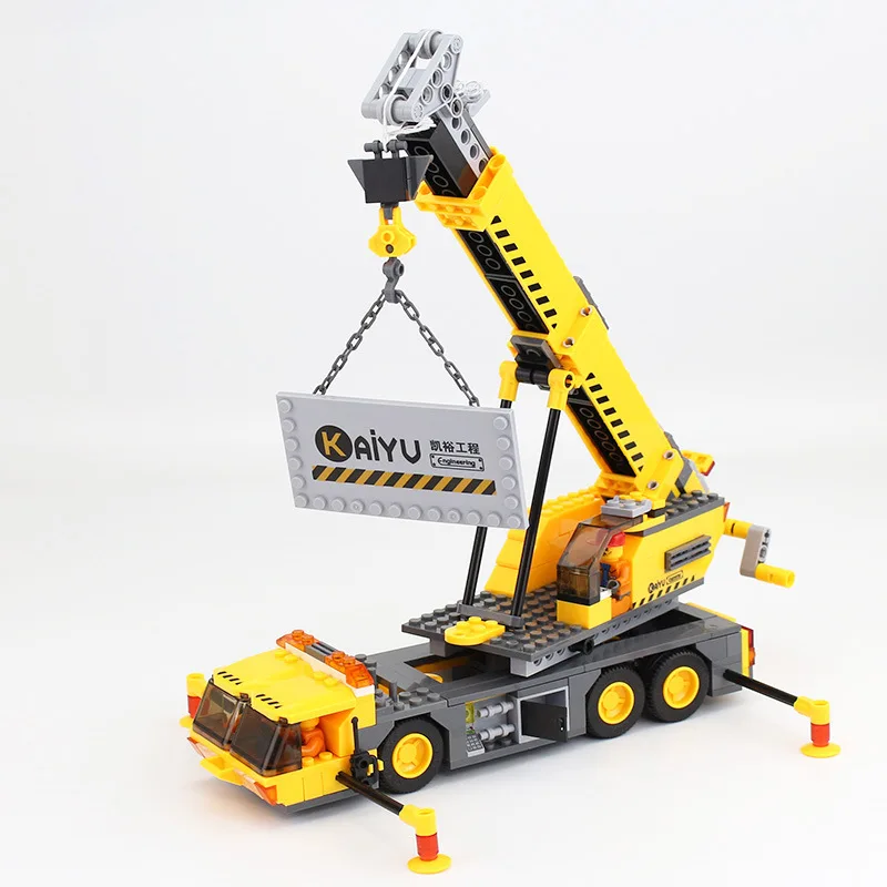 380 шт городской кран грузовик строительные блоки модель игрушки Совместимые Legoings