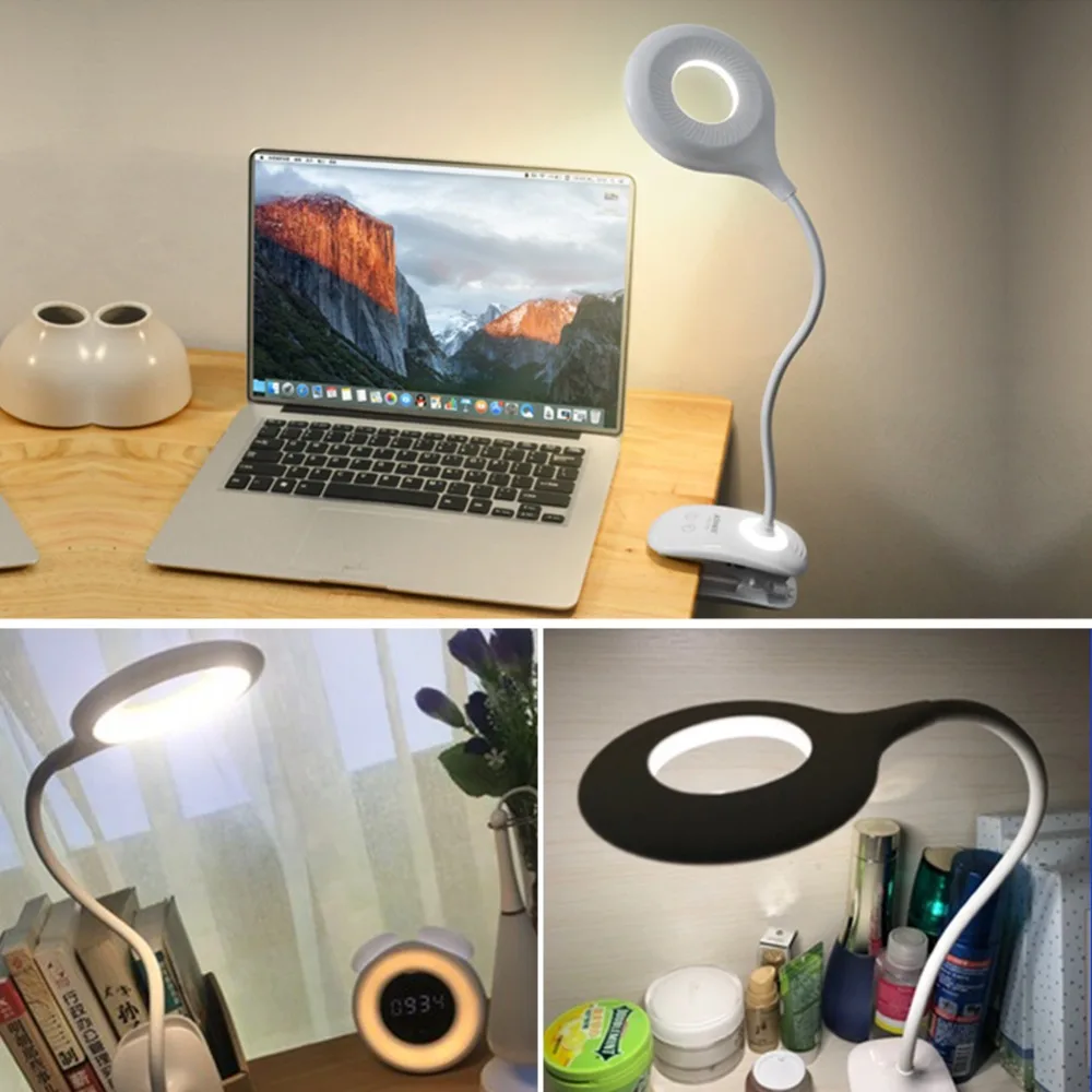 Foxanon настольная лампа USB Перезаряжаемые светодиодный 28 s для чтения с зажимом