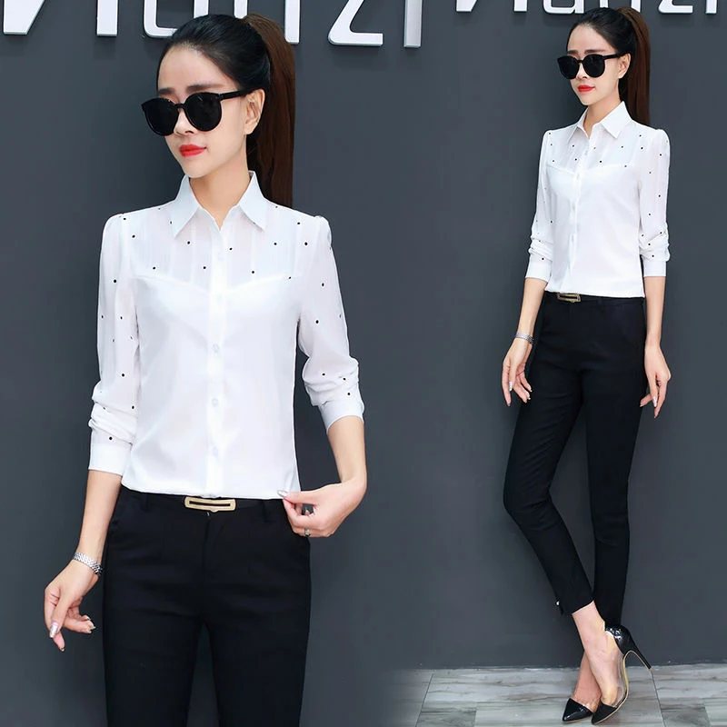 Женские весенне-Летние Стильные женские блузки рубашки повседневные блузы с