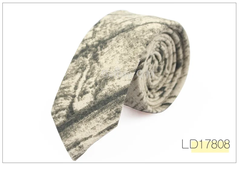 Fashion Neck Tie For Men Floral Linen Ties for Wedding Party Print Narrow Neckties Casual Mens Retro Neckwear Male Cotton Ties