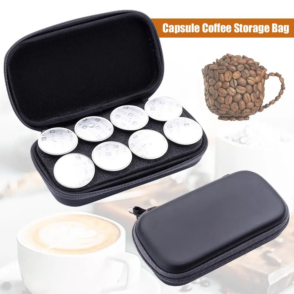 Капсула кофе сумка для хранения Вмещает 8 Pods портативная ручная машинка Brewer Espresso сумка для наушников Чехлы для дома - Цвет: Black