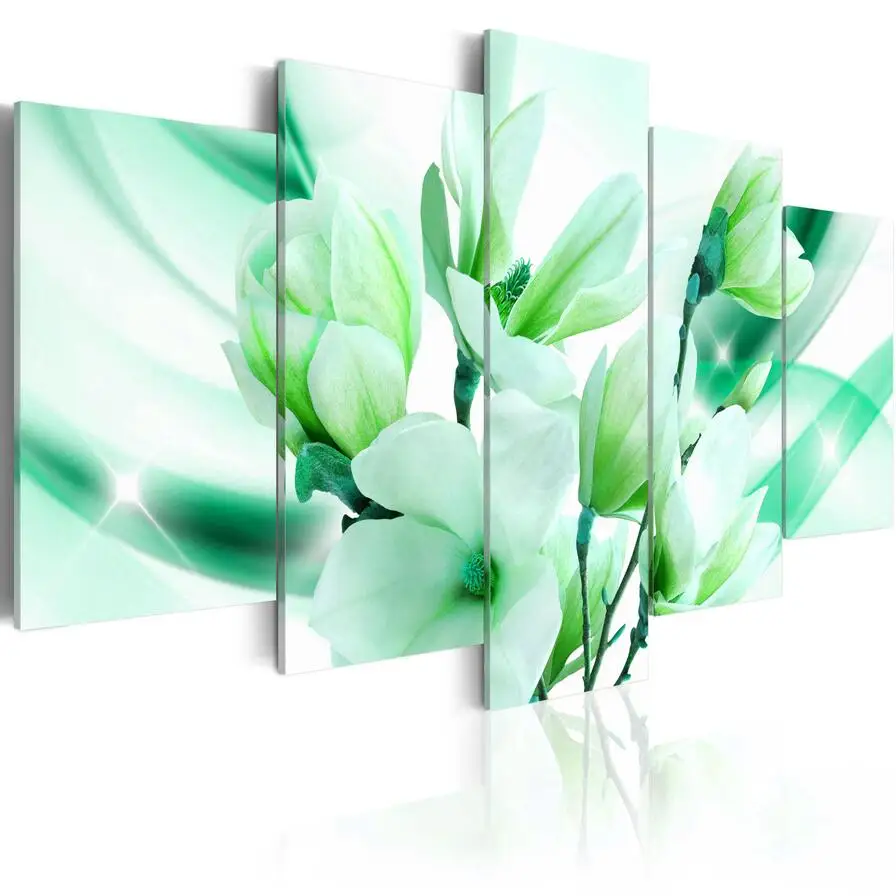 

5 Piece Canvas Paintings Prints Magnolia Wall Art Picture Canvas Paintings Wall Decorations For Living Room Home Decor No Frame