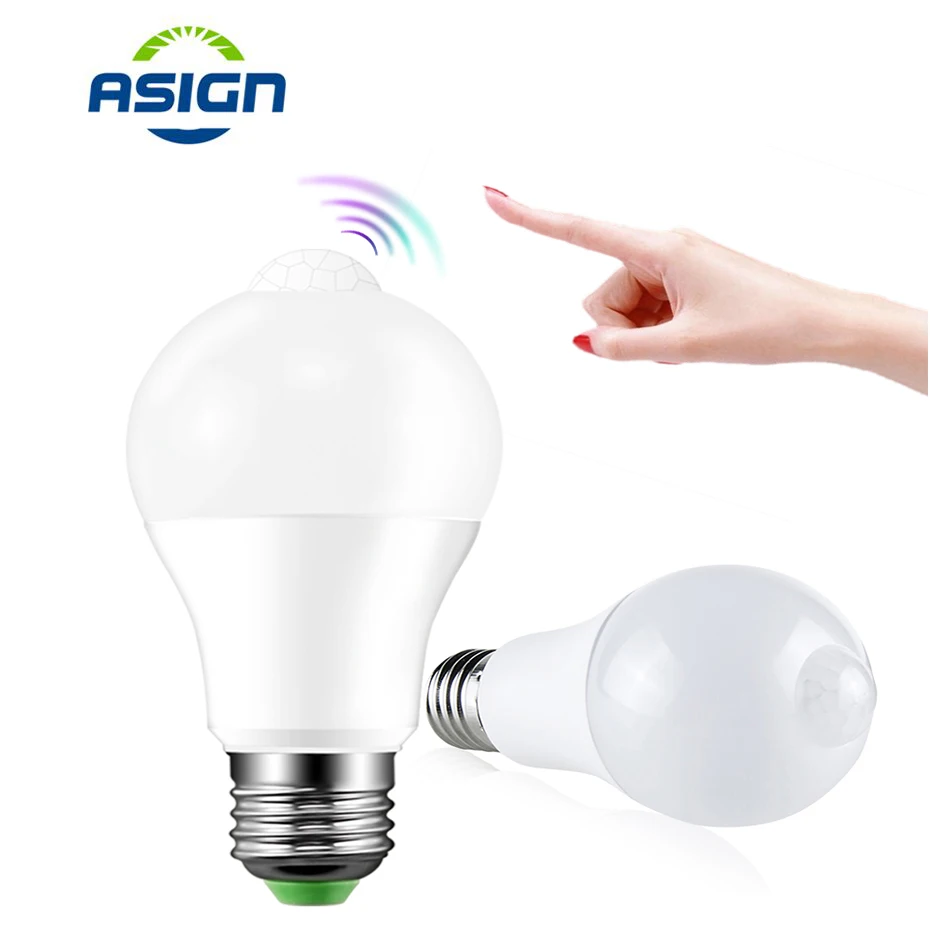 E27 led B22 PIR 12 Вт 18 e27 220 В сенсор Светодиодная лампа SMD2835 SMD3030 IP42 датчик движения