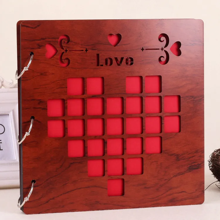 Винтажный фотоальбом сделай сам с покрытием из красного дерева 16 дюймов подарок