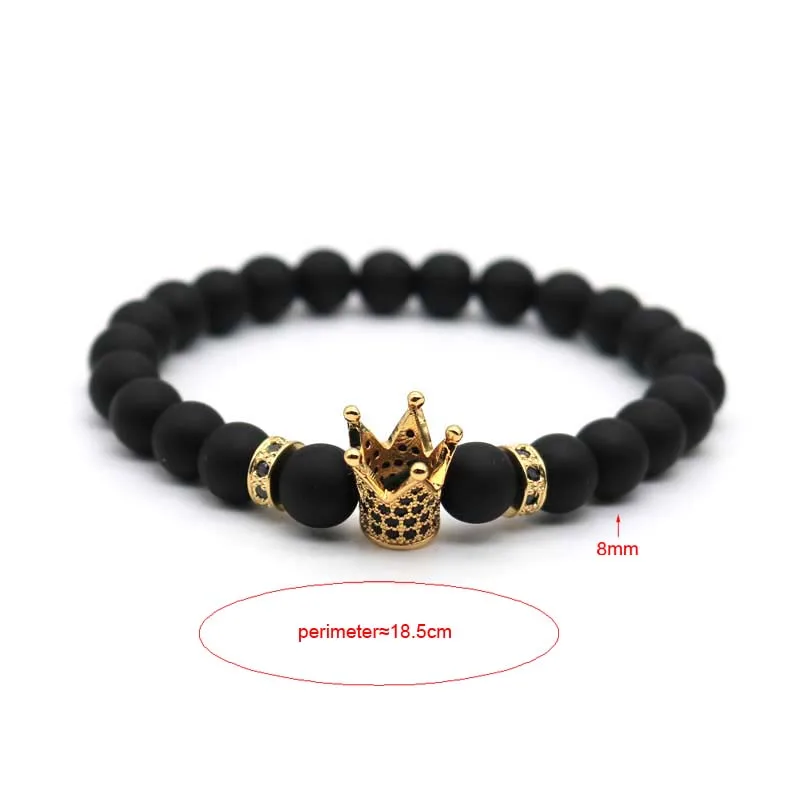 8 мм микро паве пистолет Черная Корона мужской CZ кубический цирконий