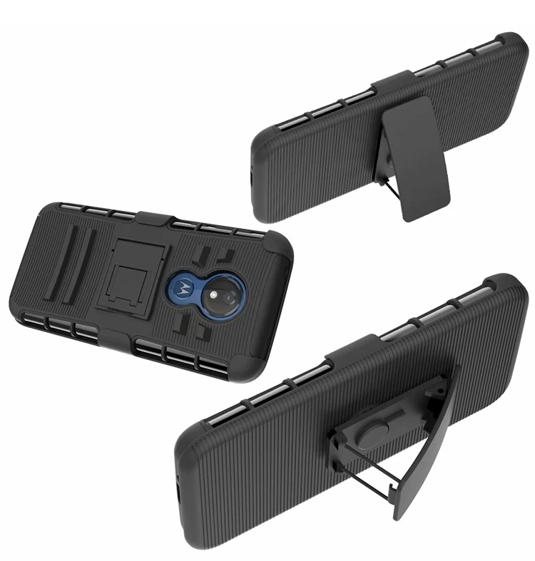 Для Motorola MOTO G7 power G7 power Американская версия Hybrid Heavy Duty 3 в 1 военный Камуфляжный Жесткий противоударный Чехол Зажим для ремня подставка чехол