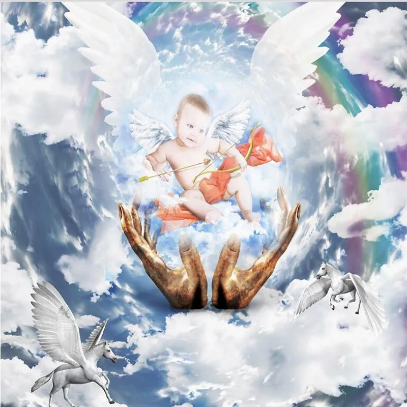 Wellyu индивидуальные крупномасштабные фрески angel baby 3D в европейском стиле