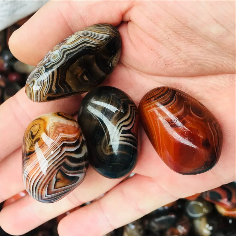 

4pcs beautiful natural sardonyx tumbled stones and minerals palm agate gemstones healing crystals for home decoration