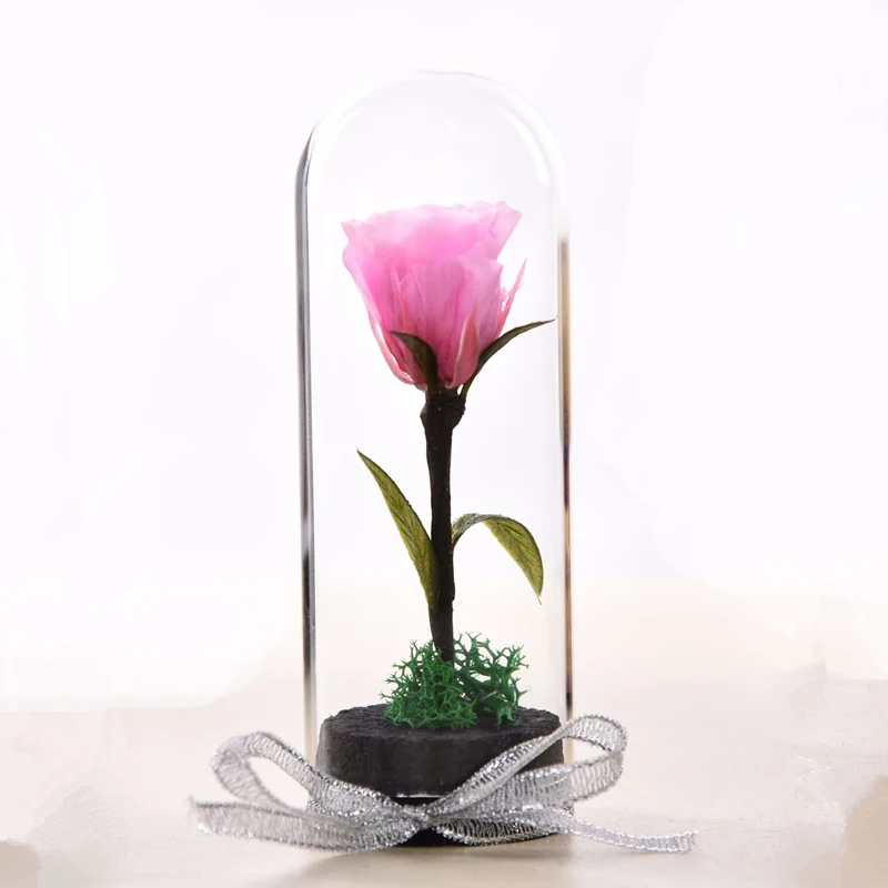 pink Йо Чо консервированные цветы Natura Eternelle Роза в стекле высокое качество свадебное украшение день Святого Валентина подарок навсегда розы - Цвет: pink
