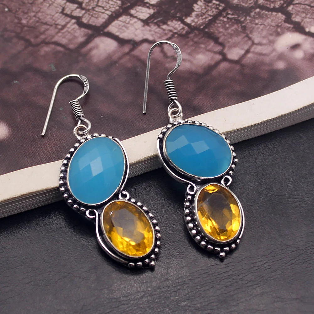 Женские Висячие серьги Amazing Queen HoneyTopaz из стерлингового серебра 925 пробы