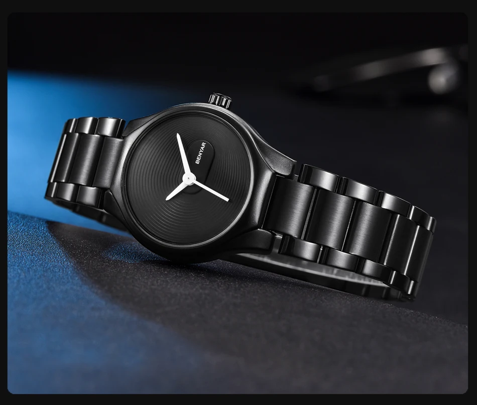 BENYAR модные повседневные Простые влюбленные кварцевые комплект часов водонепроницаемые полностью стальные мужские часы лучший бренд Роскошные женские наручные часы