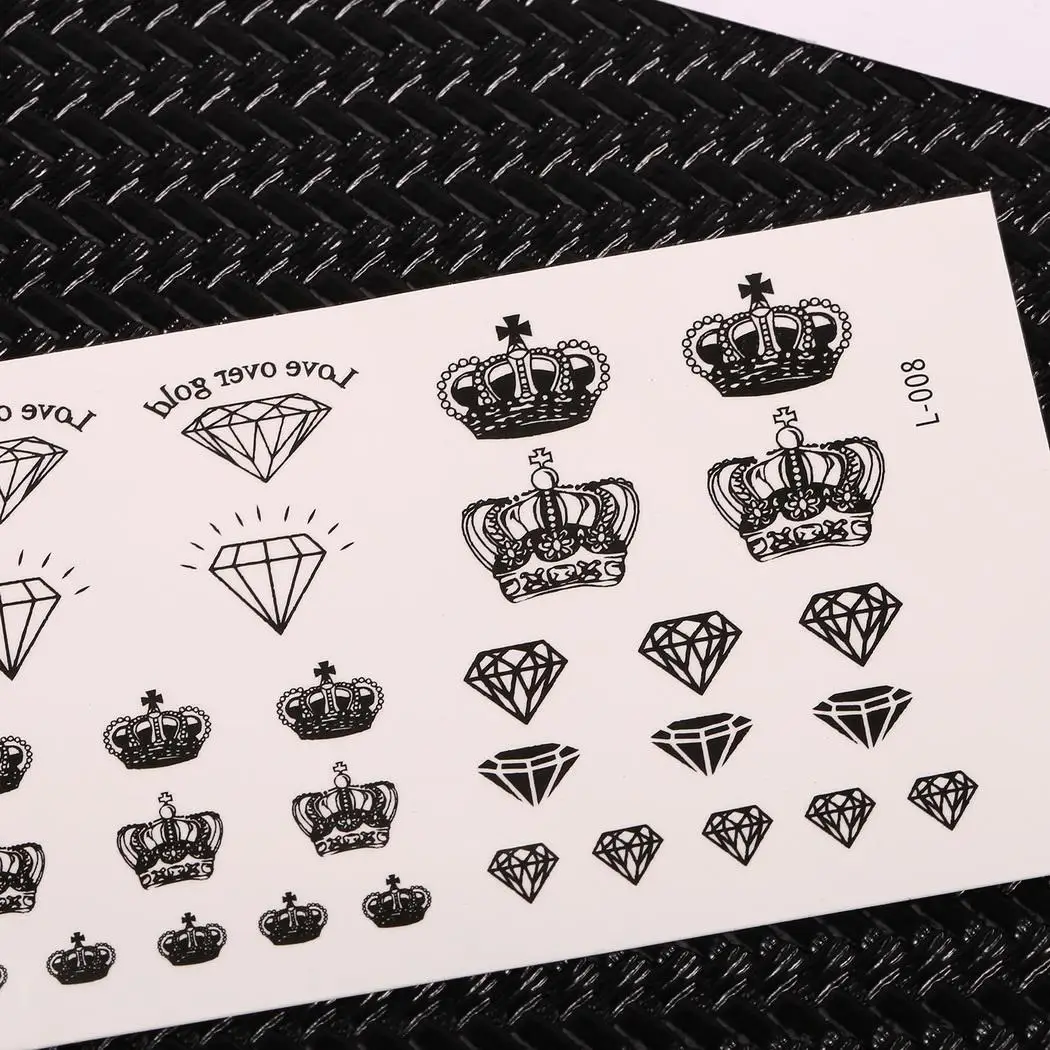 Новые мужские и женские водонепроницаемые тату наклейки в форме короны для рук с