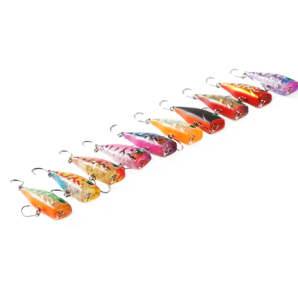 Миниатюрные микропопперы верхняя рыболовная приманка 4 см 3 г 10 шт. рыба