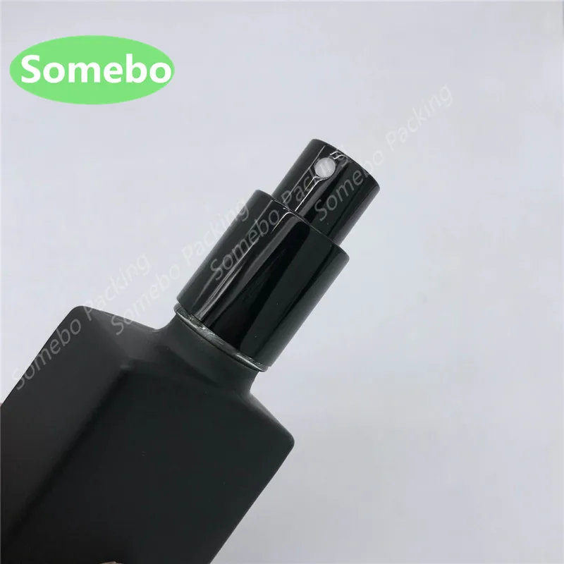 10 шт./лот 30 мл матовая черная стеклянная бутылка для духов 1 унция квадратная