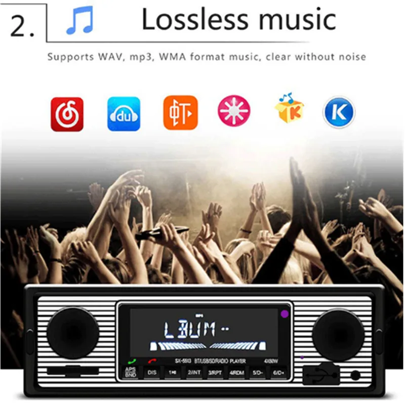 Громкой связи Bluetooth Авторадио автомобильный аудио стерео радио FM Aux вход приемник