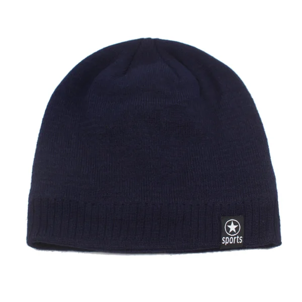 YOUBOME модные Skullies Beanies зимние вязаные головные уборы для мужчин и женщин Gorros капот мягкая маска утолщенная Теплая мужская шапка - Цвет: navy