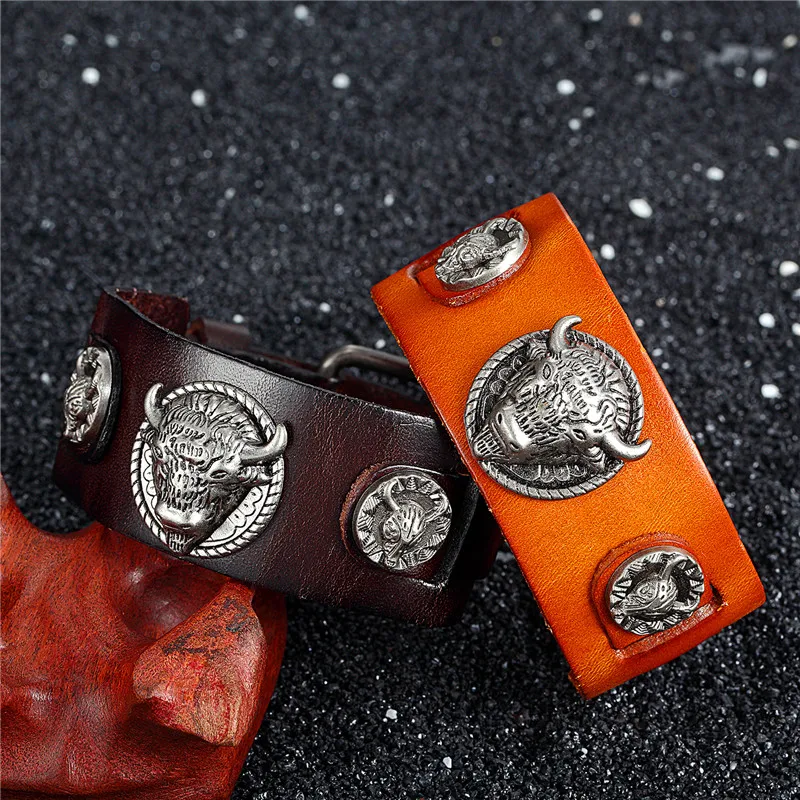 Мужские и женские браслеты из натуральной кожи в стиле ретро|bracelet male|bracelet hommeride to