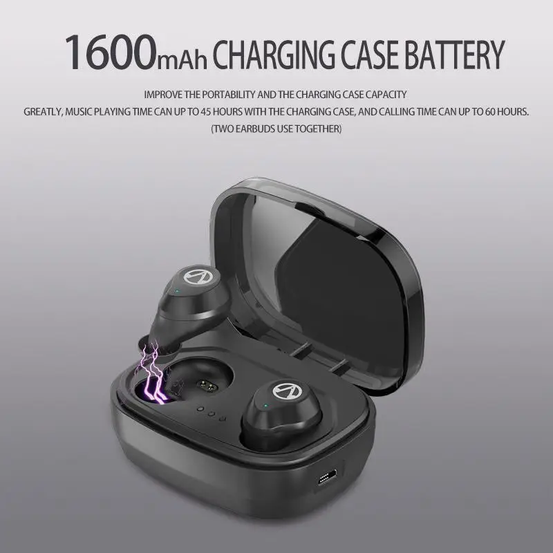 Новинка бинауральная IPX7 Водонепроницаемая 5,0 Bluetooth TWS Беспроводная bluetooth-гарнитура со встроенным микрофоном наушники с защитой от пота шумоподавление