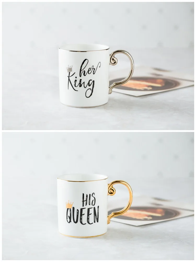 Роскошные золотые Mr and Mrs алмазная фарфоровая кофейная кружка чай молоко керамические чашки и кружки свадебный подарок