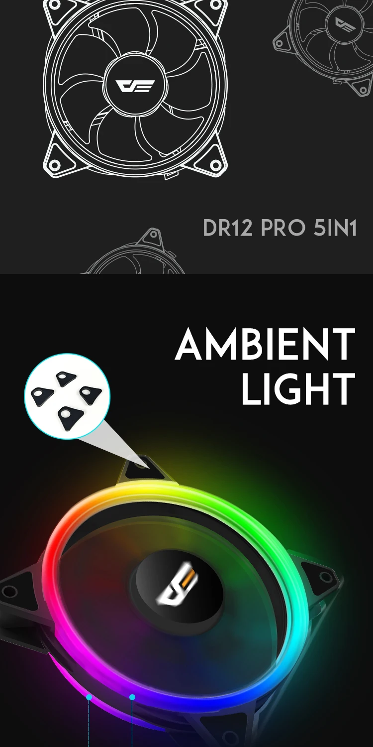 DarkFlash RGB PC чехол вентилятор 120 мм компьютерные корпуса Процессор охлаждающими вентиляторами тихий Asus Aura Sync кулер охлаждения регулировки скорости светодиодный вентилятор для ПК MR12