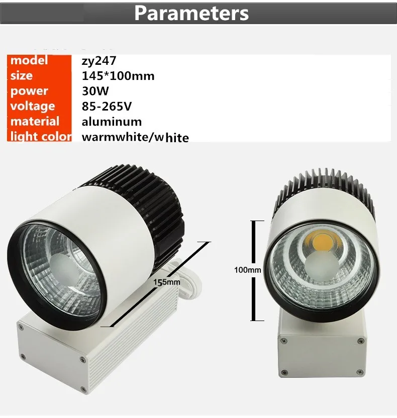 30w LED track light energy-saving lamp clothing store background wall showroom commercial mounted COB rail lights Spot ligh | Лампы и