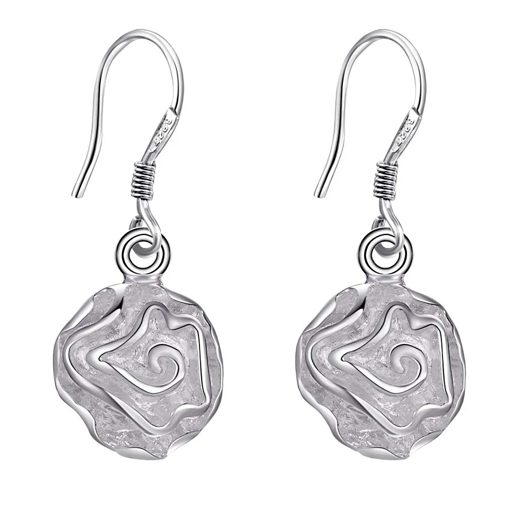 Висячие серьги в виде роз серебряные высокого качества для женщин женская