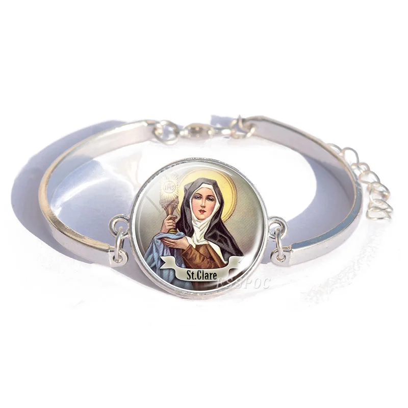 Девы Марии стеклянный браслет из кабошона ST JUDE/St Michael/St Therese/браслет с Иисусом