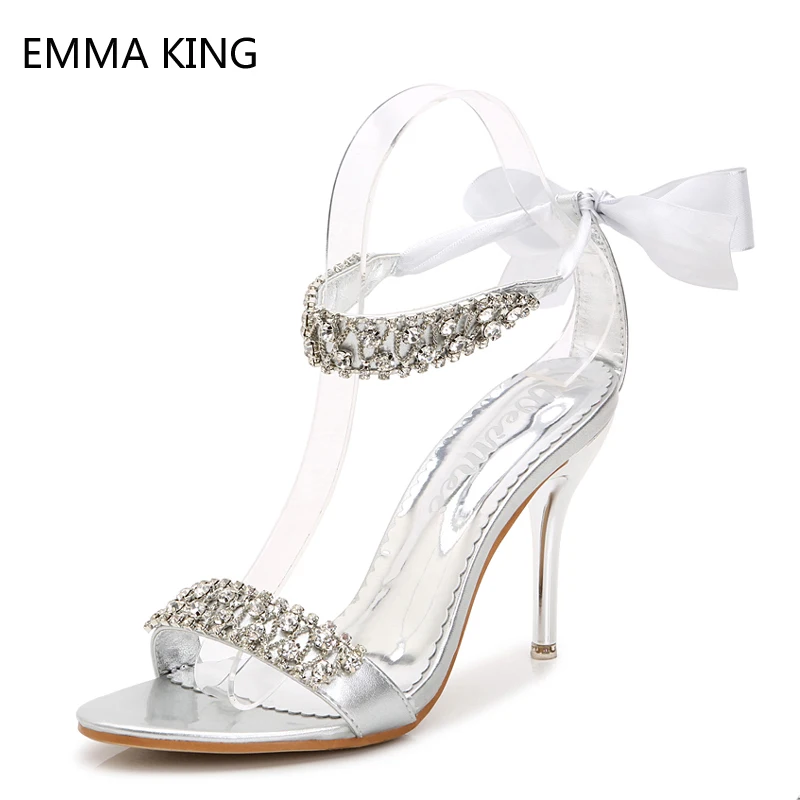 Золотые сандалии с кристаллами модель 2019 года туфли на высоком каблуке шпильке