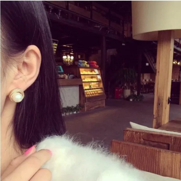 Роскошные серьги с имитацией жемчуга золотые гвоздики бижутерия индивидуальные