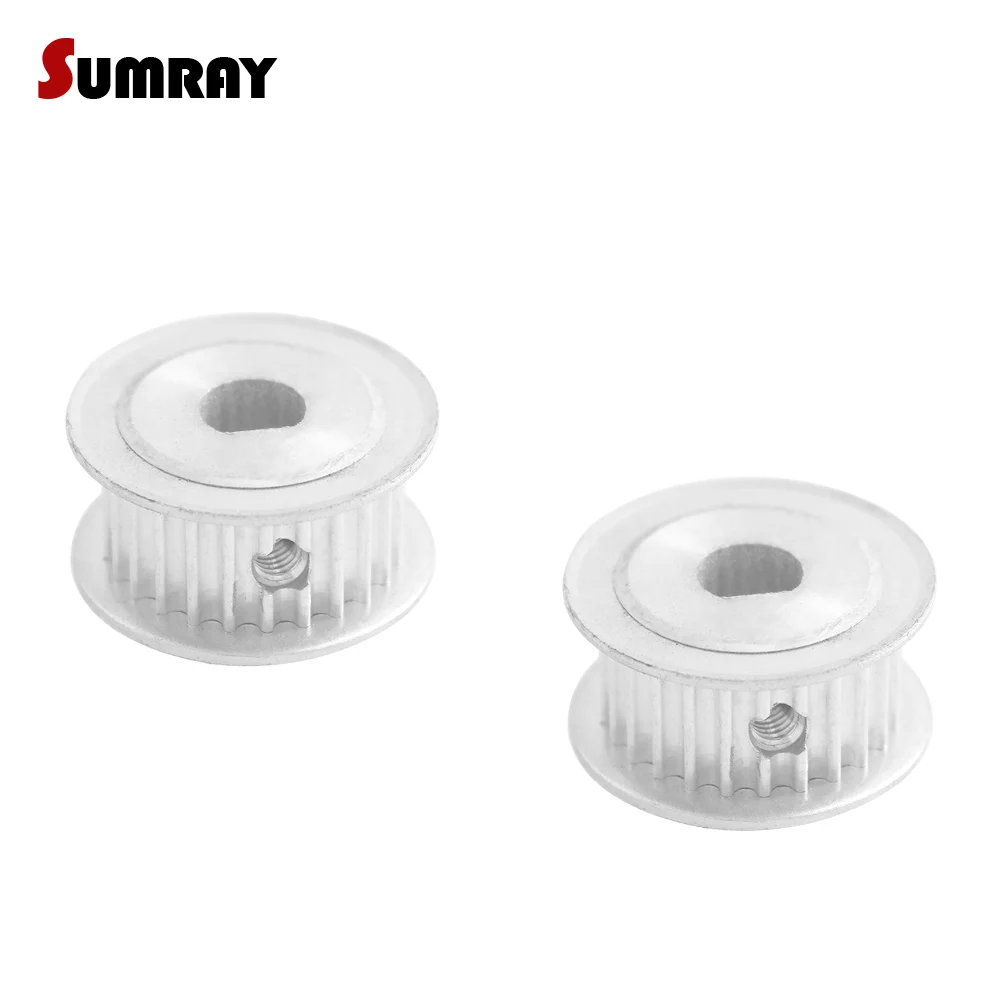 

SUMRAY MXL D type Timing Pulley 24T Tooth Belt Pulley 5*4.5/6*5/8*7/10*9mm bore 7/11mm width D type Aluminium Pulley Wheel 2pcs